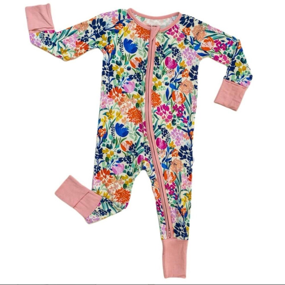 Little Sleepies Summer Garden Bamboo Zippy Pajamas 12-18M
